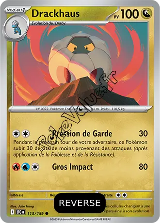 Carte Pokémon Drackhaus  Reverse n°113 de la série Aventures Ensemble