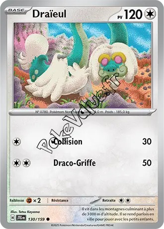 Carte Pokémon Draïeul n°130 de la série Aventures Ensemble