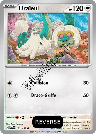 Carte Pokémon Draïeul Reverse n°130 de la série Aventures Ensemble