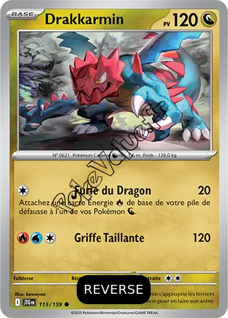 Carte Pokémon Drakkarmin  Reverse n°115 de la série Aventures Ensemble