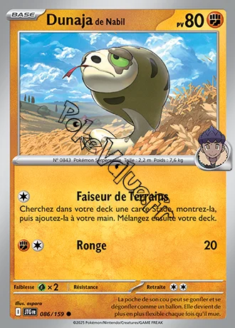 Carte Pokémon Dunaja de Nabil  n°086 de la série Aventures Ensemble