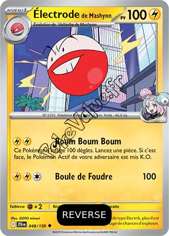 Carte Pokémon Électrode de Mashynn  Reverse n°048 de la série Aventures Ensemble