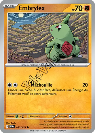 Carte Pokémon Embrylex  n°080 de la série Aventures Ensemble