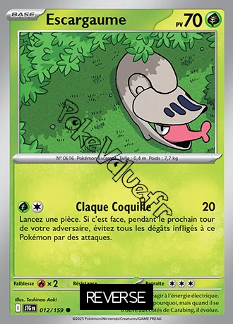 Carte Pokémon Escargaume  Reverse n°012 de la série Aventures Ensemble