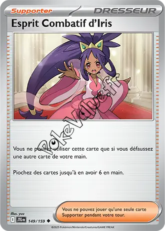 Carte Pokémon Esprit Combatif d’Iris n°149 de la série Aventures Ensemble