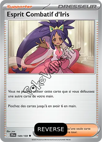Carte Pokémon Esprit Combatif d’Iris Reverse n°149 de la série Aventures Ensemble