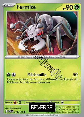 Carte Pokémon Fermite  Reverse n°014 de la série Aventures Ensemble