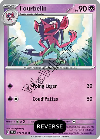 Carte Pokémon Fourbelin  Reverse n°072 de la série Aventures Ensemble