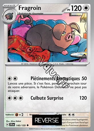 Carte Pokémon Fragroin  Reverse n°140 de la série Aventures Ensemble