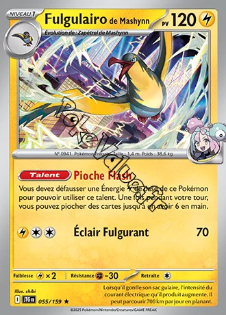 Carte Pokémon Fulgulairo de Mashynn  n°055 de la série Aventures Ensemble