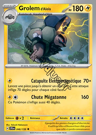 Carte Pokémon Grolem d'Alola  n°046 de la série Aventures Ensemble
