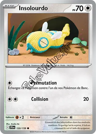 Carte Pokémon Insolourdo  n°120 de la série Aventures Ensemble