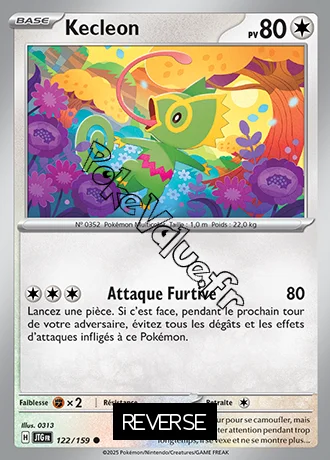 Carte Pokémon Kecleon  Reverse n°122 de la série Aventures Ensemble