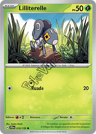 Carte Pokémon Lilliterelle  n°019 de la série Aventures Ensemble
