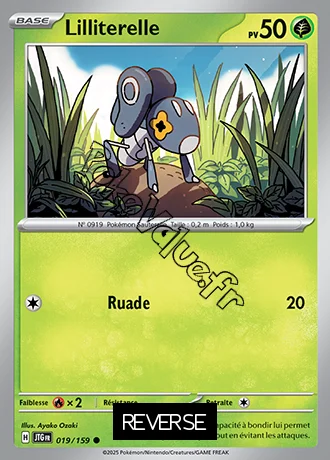 Carte Pokémon Lilliterelle  Reverse n°019 de la série Aventures Ensemble