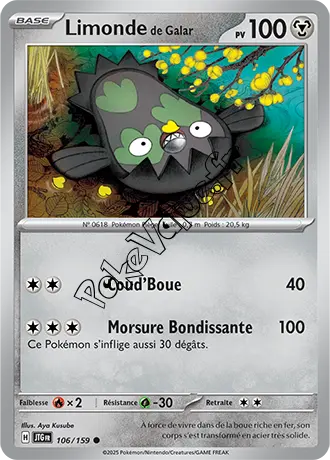 Carte Pokémon Limonde de Galar  n°106 de la série Aventures Ensemble