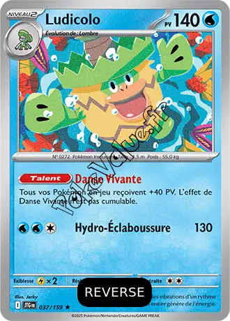 Carte Pokémon Ludicolo  Reverse n°037 de la série Aventures Ensemble