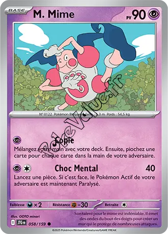 Carte Pokémon M. Mime  n°058 de la série Aventures Ensemble