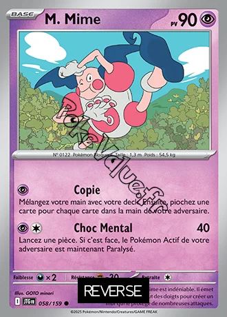 Carte Pokémon M. Mime  Reverse n°058 de la série Aventures Ensemble