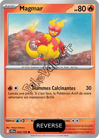 Carte Pokémon Magmar  Reverse n°020 de la série Aventures Ensemble