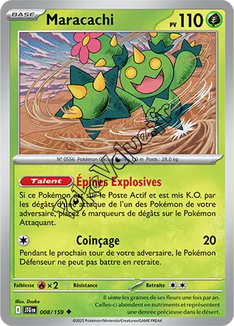 Carte Pokémon Maracachi  n°008 de la série Aventures Ensemble