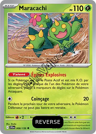 Carte Pokémon Maracachi  Reverse n°008 de la série Aventures Ensemble
