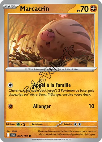 Carte Pokémon Marcacrin  n°077 de la série Aventures Ensemble