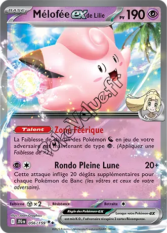 Carte Pokémon Mélofée ex de Lilie  n°056 de la série Aventures Ensemble