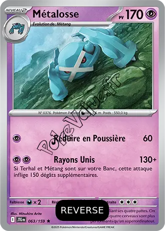 Carte Pokémon Métalosse  Reverse n°063 de la série Aventures Ensemble