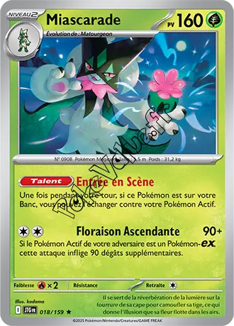 Carte Pokémon Miascarade  n°018 de la série Aventures Ensemble