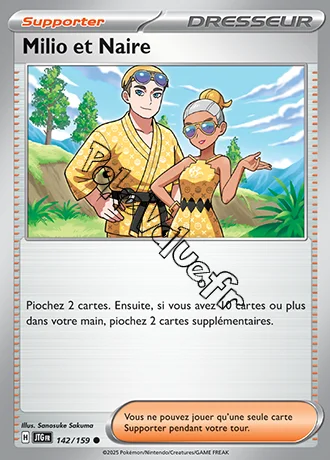 Carte Pokémon Milio et Naire n°142 de la série Aventures Ensemble