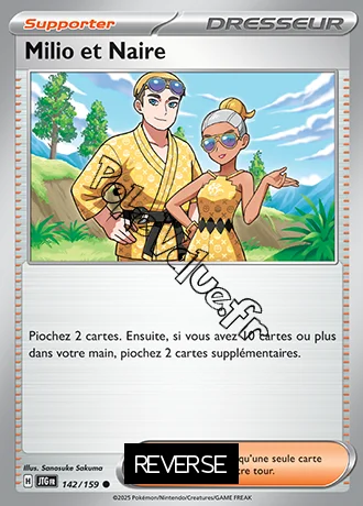 Carte Pokémon Milio et Naire Reverse n°142 de la série Aventures Ensemble