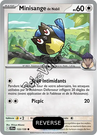 Carte Pokémon Minisange de Nabil  Reverse n°133 de la série Aventures Ensemble