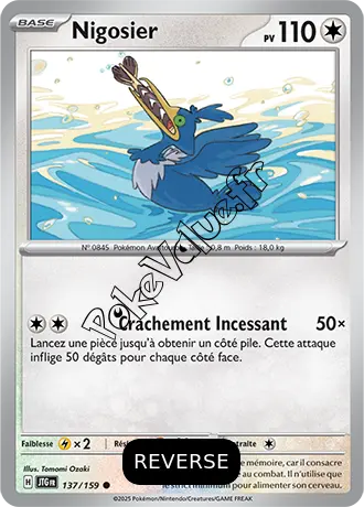 Carte Pokémon Nigosier  Reverse n°137 de la série Aventures Ensemble
