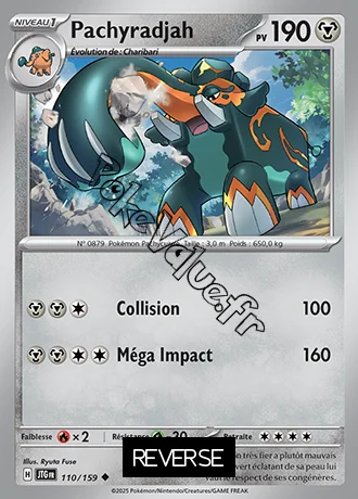 Carte Pokémon Pachyradjah  Reverse n°110 de la série Aventures Ensemble