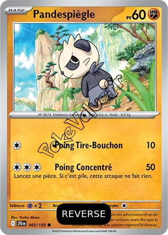 Carte Pokémon Pandespiègle  Reverse n°083 de la série Aventures Ensemble