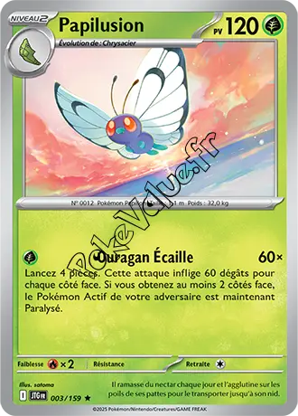 Carte Pokémon Papilusion  n°003 de la série Aventures Ensemble