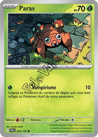 Carte Pokémon Paras  n°004 de la série Aventures Ensemble