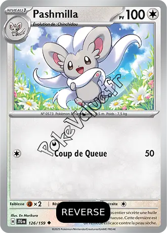 Carte Pokémon Pashmilla  Reverse n°126 de la série Aventures Ensemble