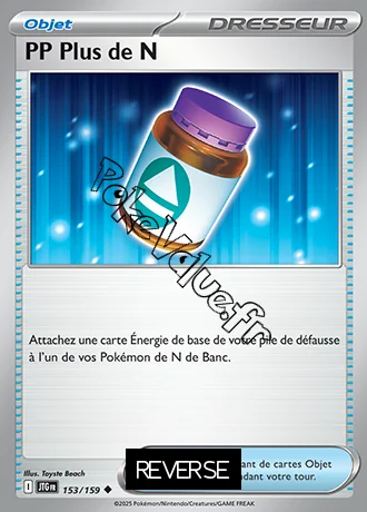 Carte Pokémon PP Plus de N Reverse n°153 de la série Aventures Ensemble