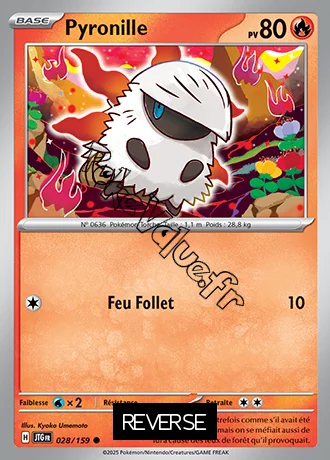 Carte Pokémon Pyronille  Reverse n°028 de la série Aventures Ensemble