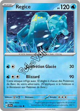 Carte Pokémon Regice  n°042 de la série Aventures Ensemble