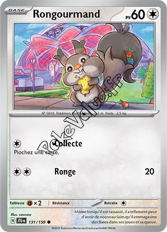 Carte Pokémon Rongourmand  n°131 de la série Aventures Ensemble