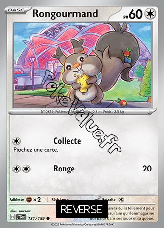 Carte Pokémon Rongourmand  Reverse n°131 de la série Aventures Ensemble