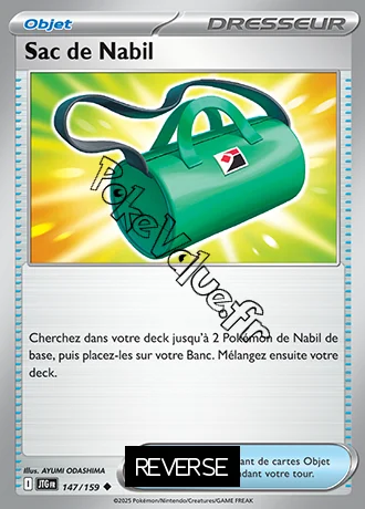 Carte Pokémon Sac de Nabil Reverse n°147 de la série Aventures Ensemble