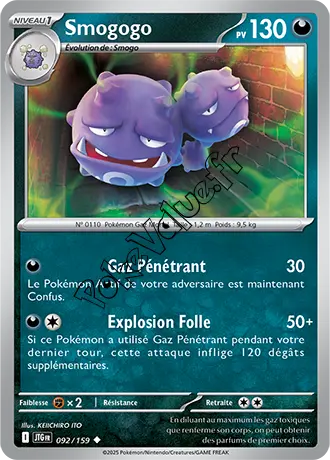 Carte Pokémon Smogogo  n°092 de la série Aventures Ensemble