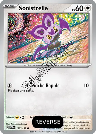 Carte Pokémon Sonistrelle  Reverse n°127 de la série Aventures Ensemble