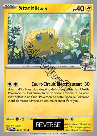 Carte Pokémon Statitik de N  Reverse n°049 de la série Aventures Ensemble