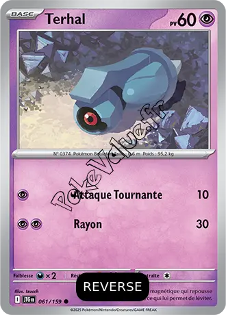 Carte Pokémon Terhal  Reverse n°061 de la série Aventures Ensemble