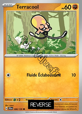Carte Pokémon Terracool  Reverse n°088 de la série Aventures Ensemble